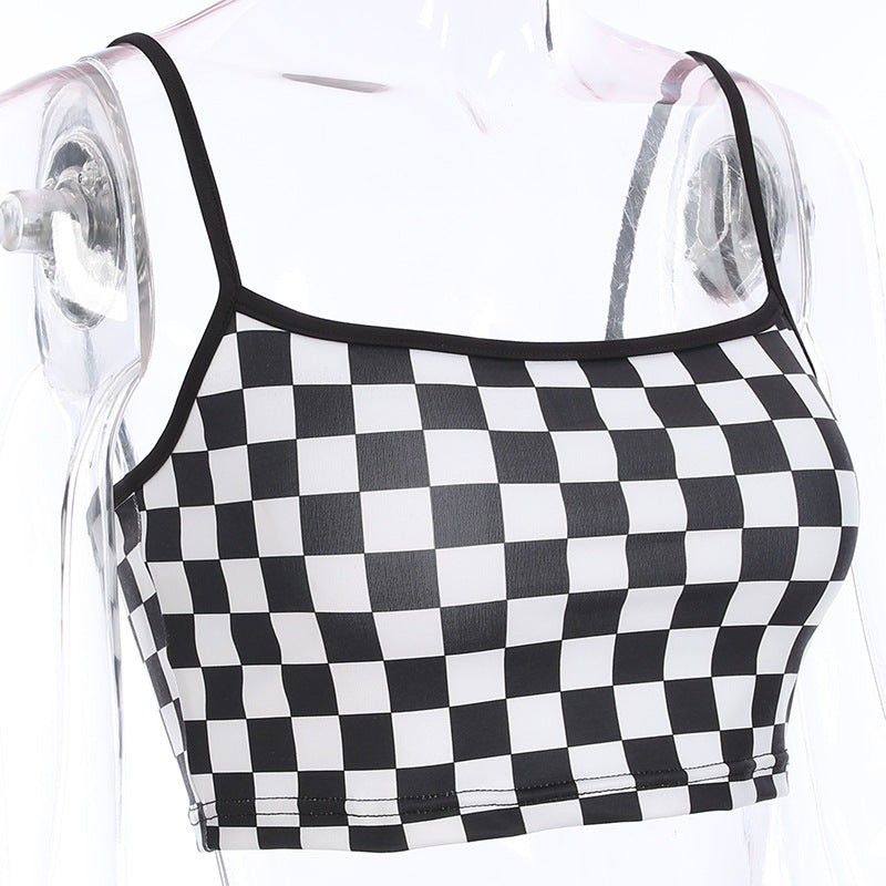 Checkerboard vest for women