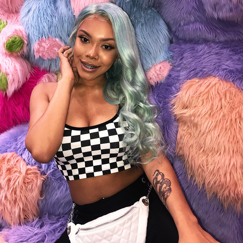 Checkerboard vest for women