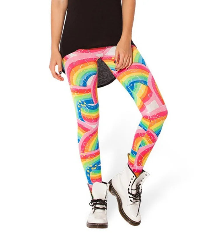 Women's New Sexy Slim High Waist, Stripe, Rainbow, Plus An Assortment Of Other Prints Fitness Fashion Leggings Pants Great For Christmas Gift