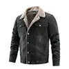 Mens Fall Warm Fur Collar Winter Casual Denim Jacket  Breasted