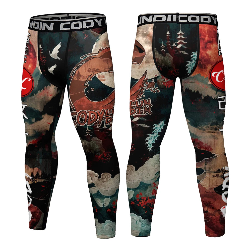 Men's Quick Dry Compression Gym Workout Running Fitness Leggings Sportswear...