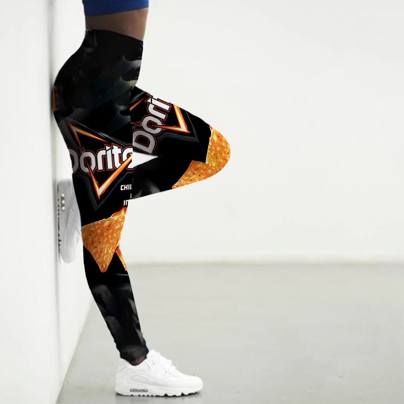 Women's Sexy Seamless 3D Snacks Printed, Gym, Yoga, Sport Leggings...