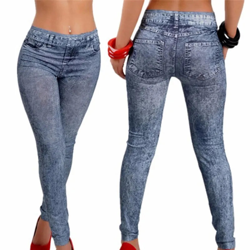 Women's Blue Slim Denim  Jeans Fitness Leggings....