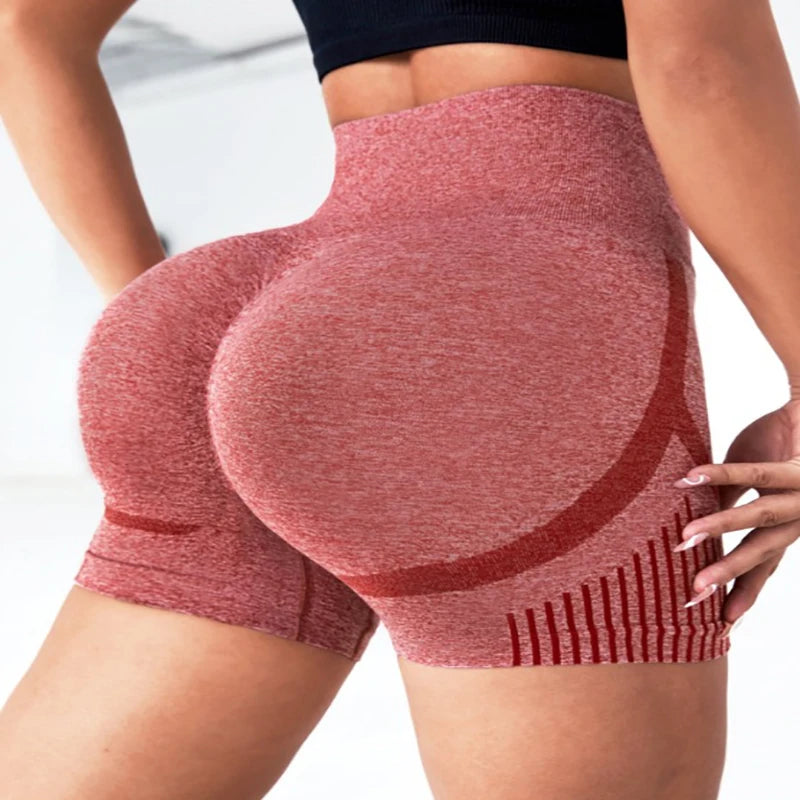 Women's Seamless yoga shorts with high-waist support and quick-dry fabric. Perfect for workouts,