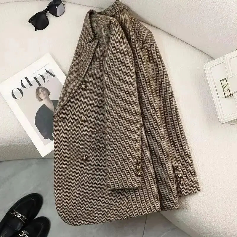 Women's New Cool Unique Design, High-Quality Autumn Winter Word Pattern Blazer Suit Jacket...