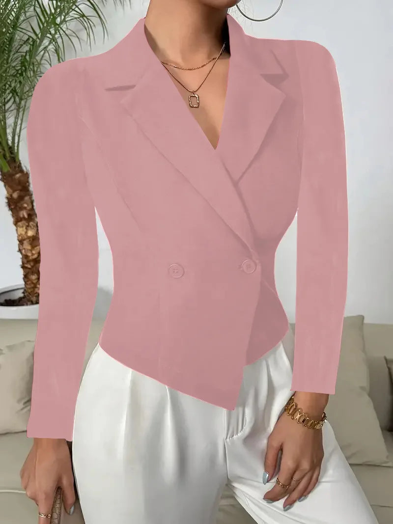 Women's  Solid Colors Designer Tops, Leisure Urban Commuting Niche Style Spring Autumn Suit Jacket...