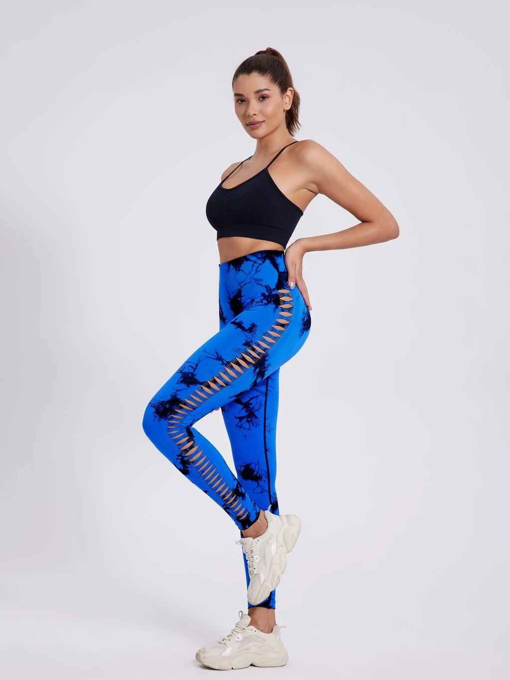 Women's Sexy Skinny Stretch Butt Lifting High Waist Seamless Hollow Out Tie Dye Yoga, Gym Leggings...