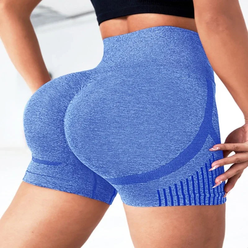 Women's Seamless yoga shorts with high-waist support and quick-dry fabric. Perfect for workouts,