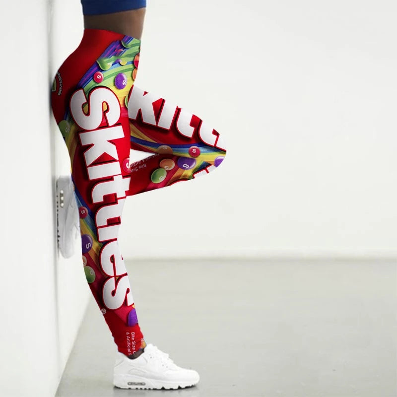 Women's Sexy Seamless 3D Snacks Printed, Gym, Yoga, Sport Leggings...