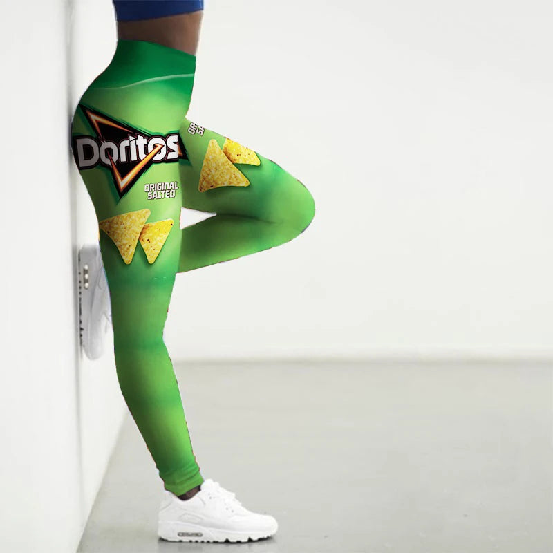 Women's Sexy Seamless 3D Snacks Printed, Gym, Yoga, Sport Leggings...