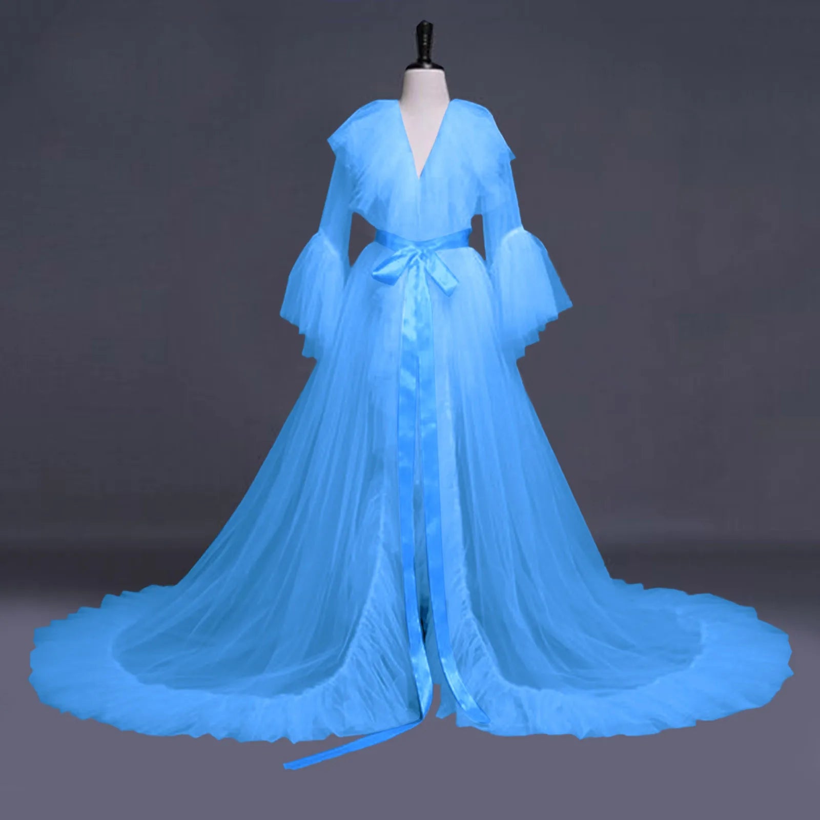 Ladies' Sexy Bridal, Wedding Lace Long Lingerie Robe Dress with Tulle for Women....