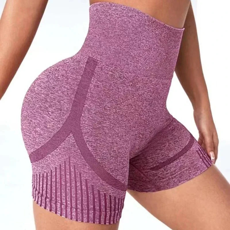 Women's Seamless yoga shorts with high-waist support and quick-dry fabric. Perfect for workouts,