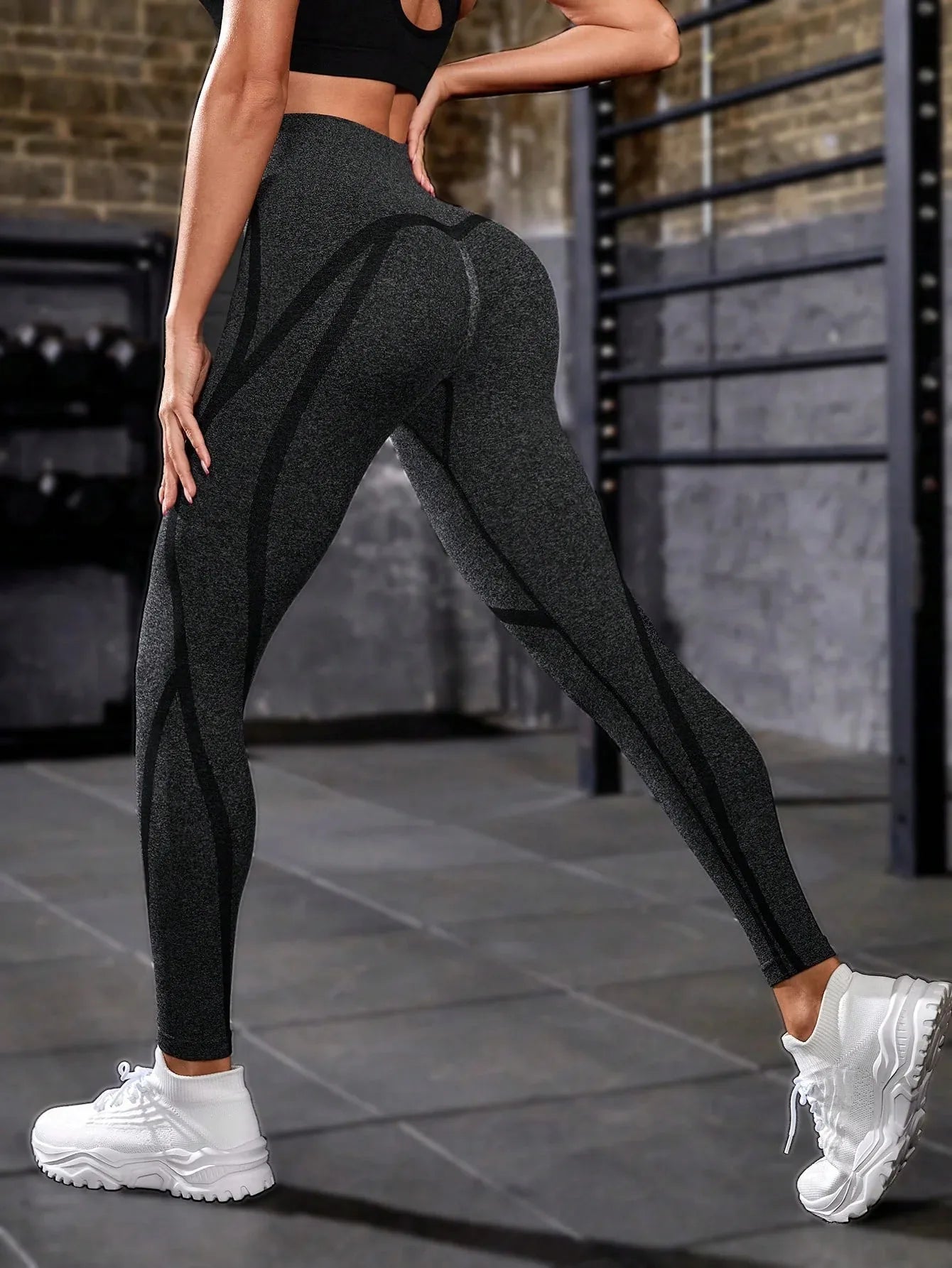 Women's Seamless Sexy Hip-Lifting High Waist Sports Pants High Elastic Knitted Leggings...