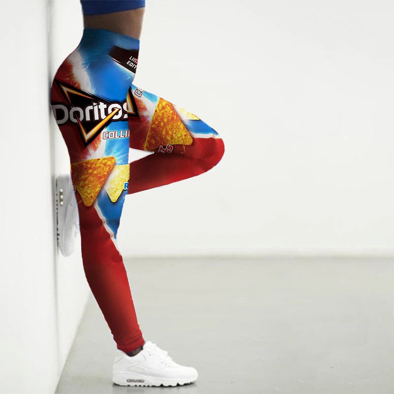 Women's Sexy Seamless 3D Snacks Printed, Gym, Yoga, Sport Leggings...