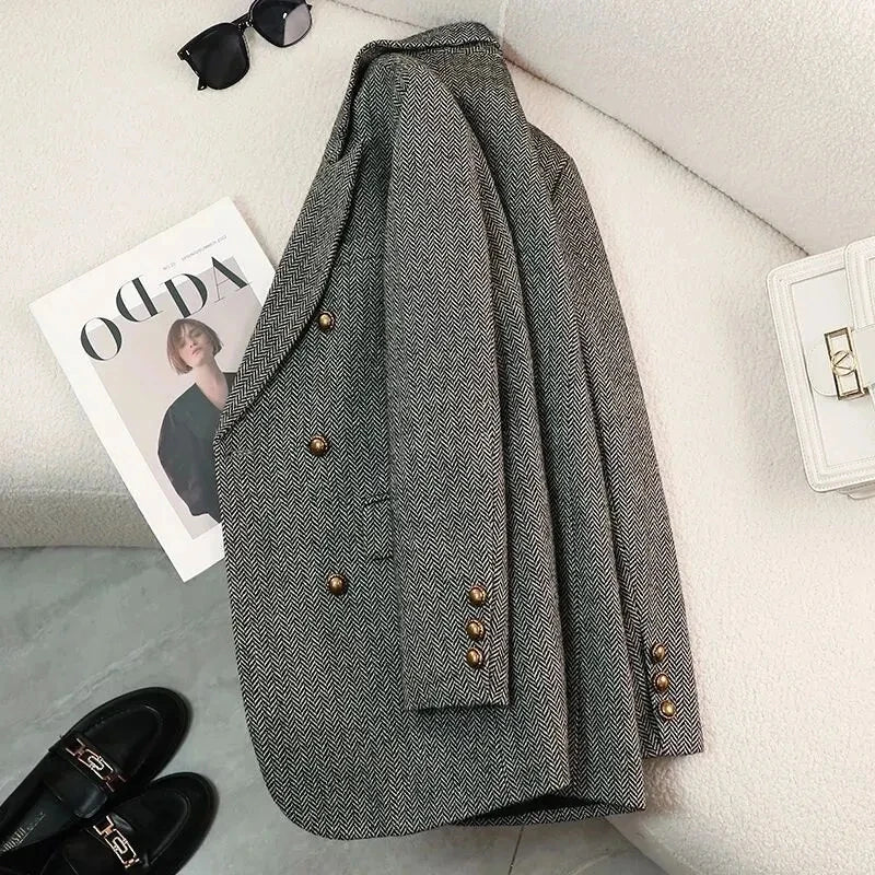 Women's New Cool Unique Design, High-Quality Autumn Winter Word Pattern Blazer Suit Jacket...