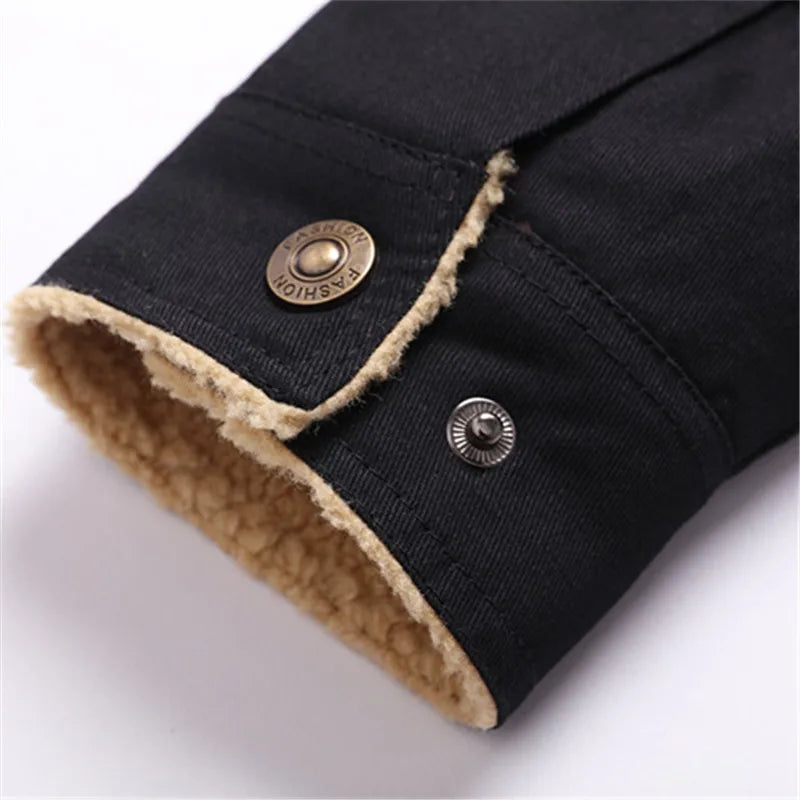 Winter Men's Casual Warm Fleece With Turn-Down Collar Jacket...