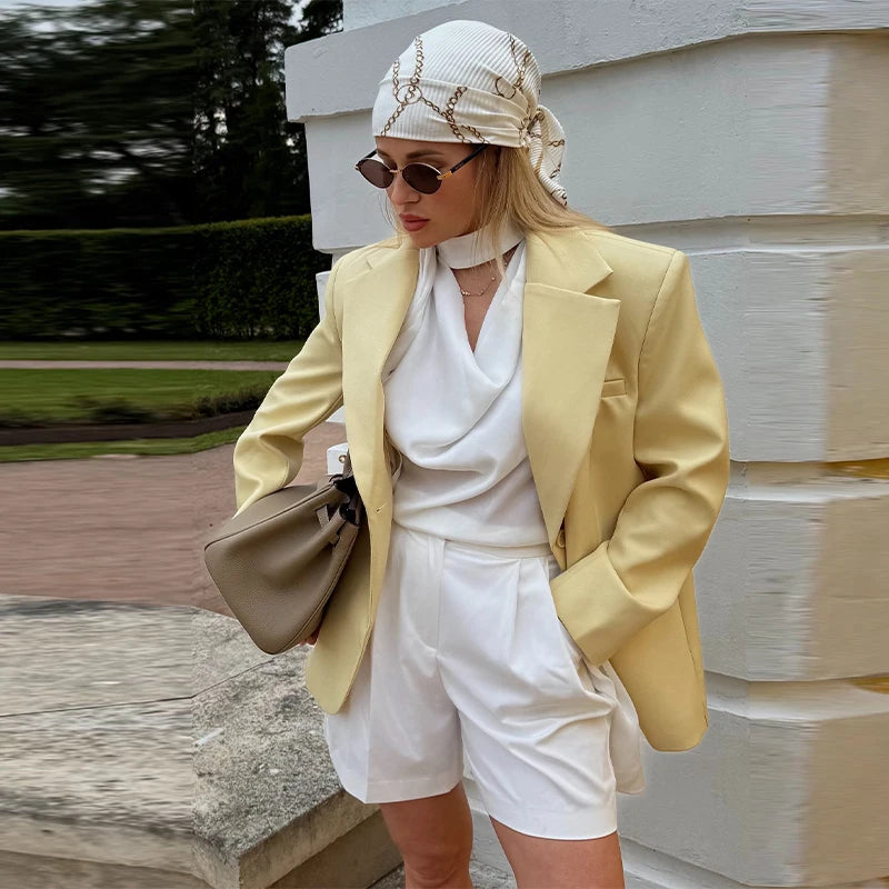 New Women's Elegant Chic Urban Lapel Casual Long Sleeve, Pockets, Turn-down Collar, Belt, Autumn Blazers Coat...