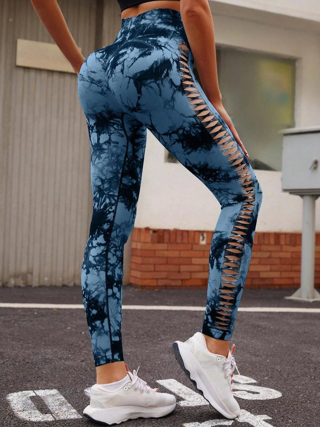 Women's Sexy Skinny Stretch Butt Lifting High Waist Seamless Hollow Out Tie Dye Yoga, Gym Leggings...