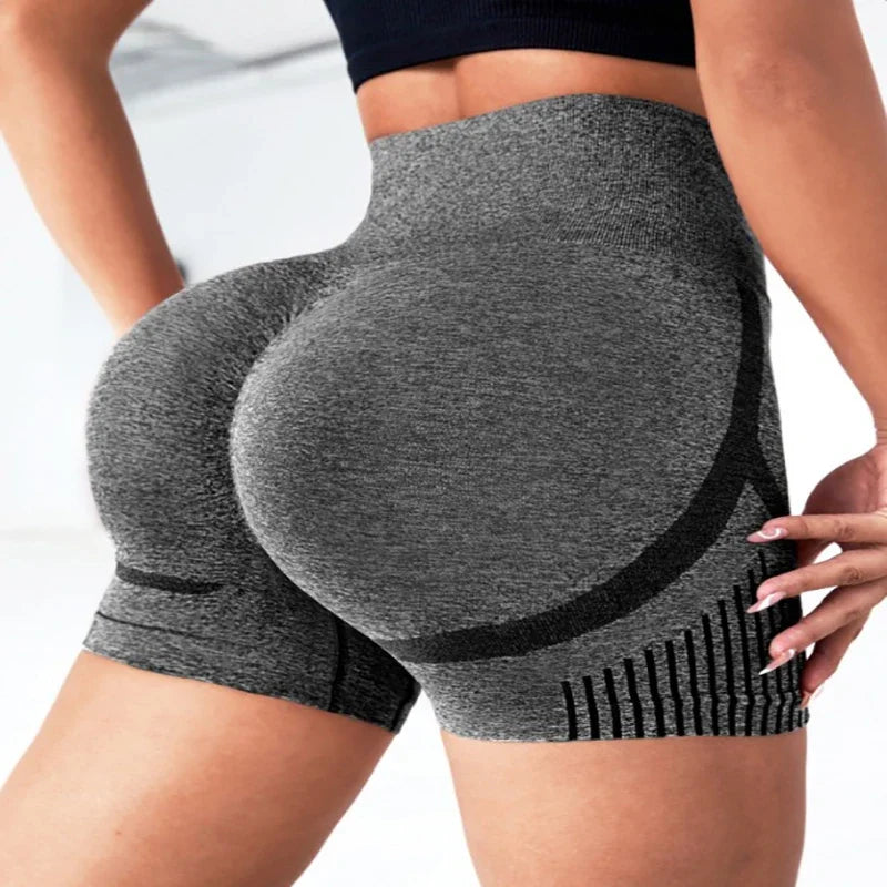 Women's Seamless yoga shorts with high-waist support and quick-dry fabric. Perfect for workouts,