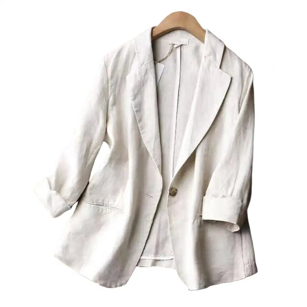 Women's Solid Color Long Sleeves w/Pockets Turn down Collar Fashion Jacket...