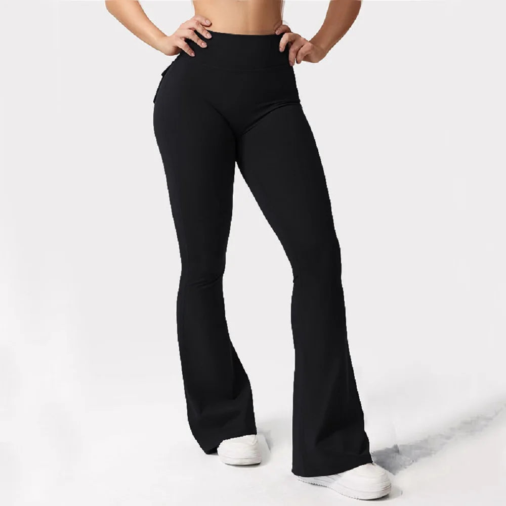 Women's Tight Fitting High Waist Butt-Lifting, Button Back Pocket Fitness Yoga Leggings...