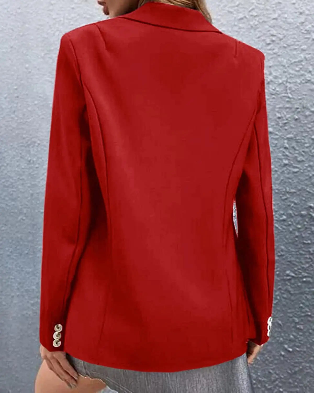 Women's Spring Long Sleeve Solid Colors One-button Simple Casual Basic Office Blazer Jackets...