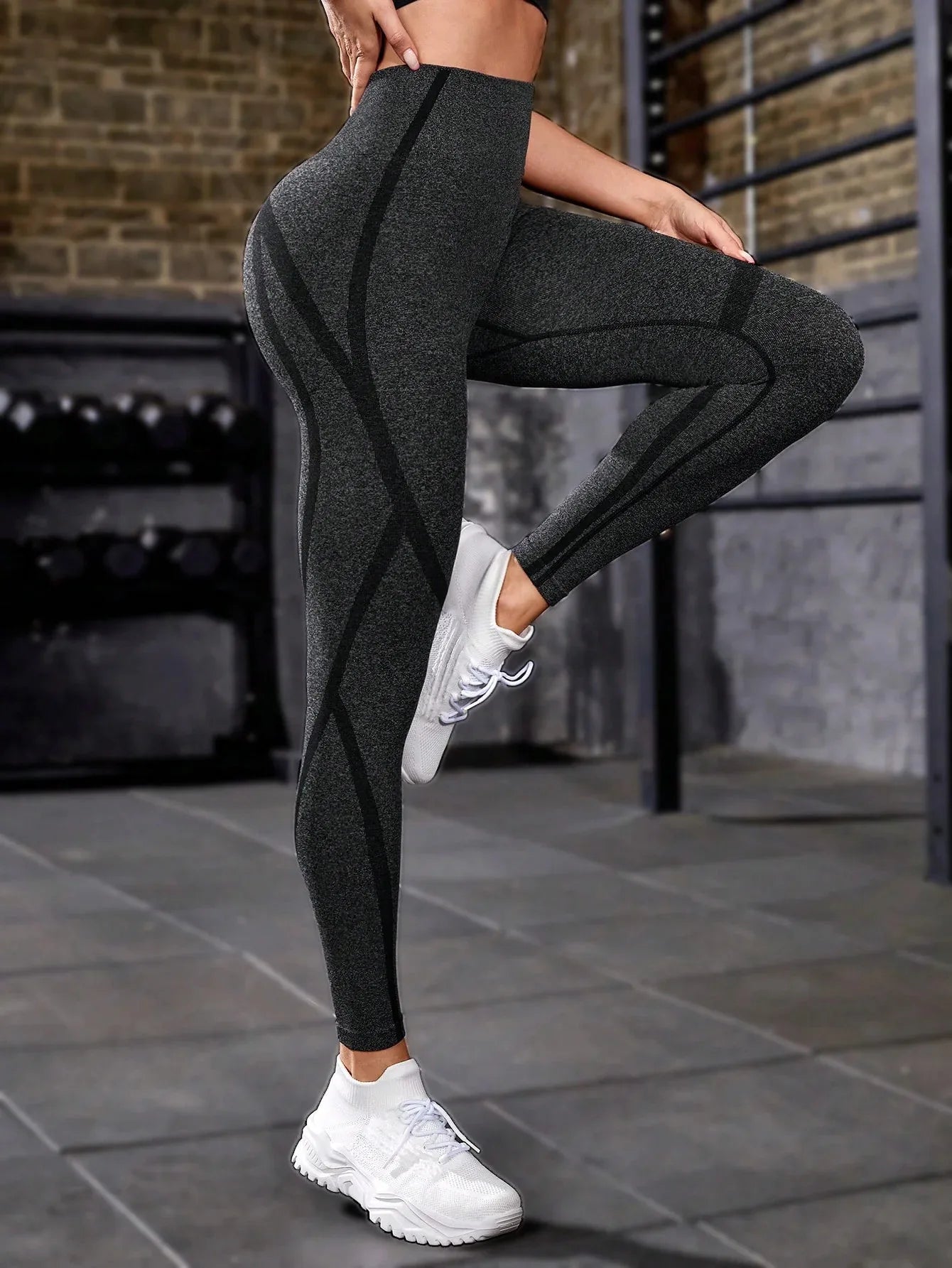 Women's Seamless Sexy Hip-Lifting High Waist Sports Pants High Elastic Knitted Leggings...