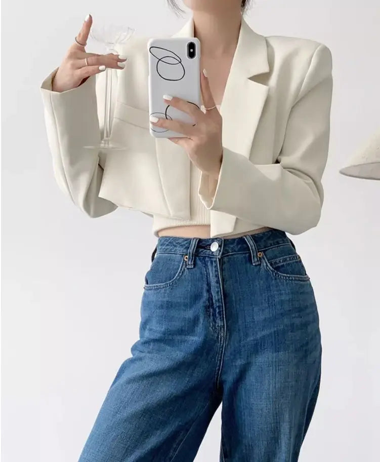 Women's Elegant Solid Colors Long Sleeve Open Front Casual Short Coats...