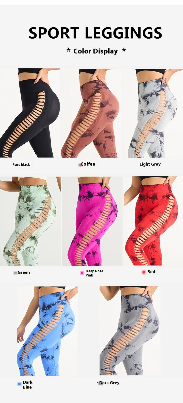 Women's Sexy Skinny Stretch Butt Lifting High Waist Seamless Hollow Out Tie Dye Yoga, Gym Leggings...