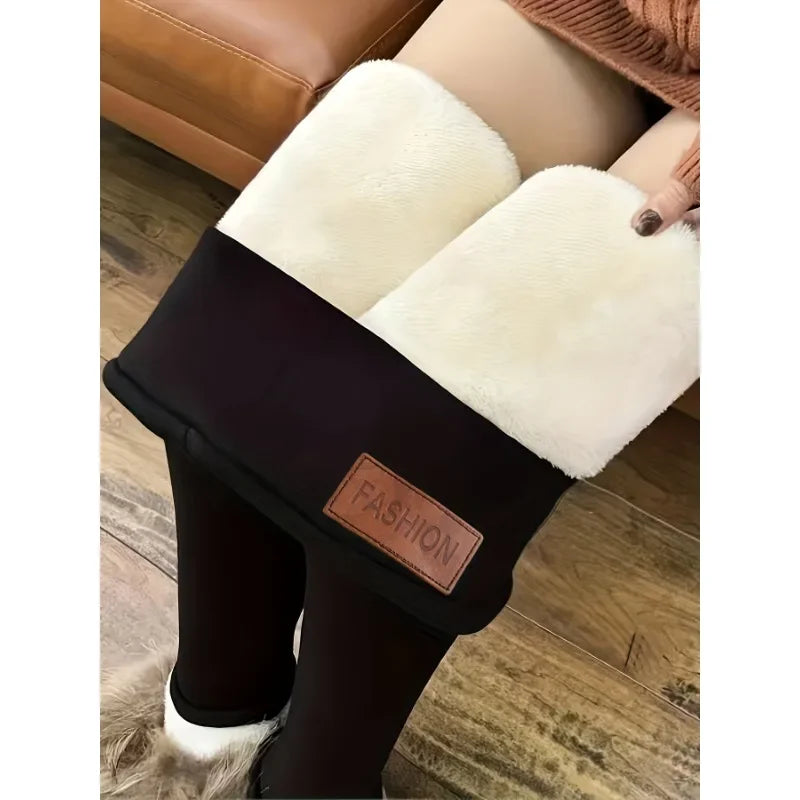 Women's Autumn and winter With lamb fleece high-waisted tights, thermal sports leggings, pants