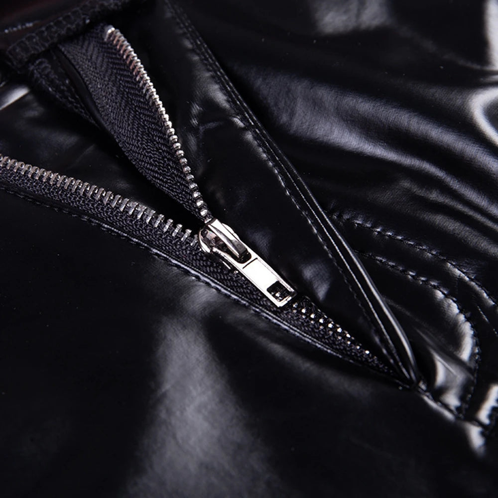 Women's Sexy Faux Leather Shaping Butt Lift High Waist Slimming Leggings...