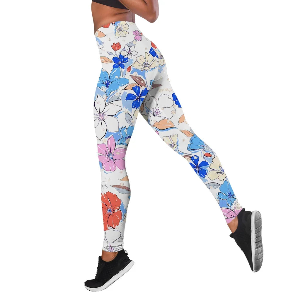 Women's Graffiti Casual Printed Fitness High Stretch Brushed Sexy Nine Point Pencil Exercise Yoga Leggings...'