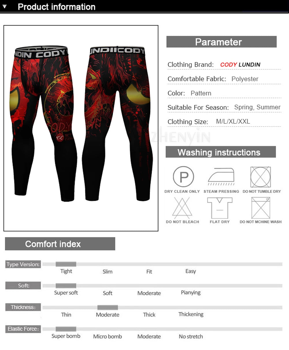 Men's Quick Dry Compression Gym Workout Running Fitness Leggings Sportswear...