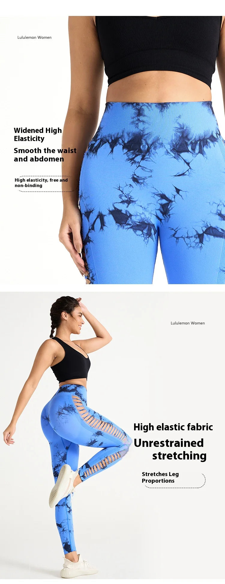 Women's Sexy Skinny Stretch Butt Lifting High Waist Seamless Hollow Out Tie Dye Yoga, Gym Leggings...