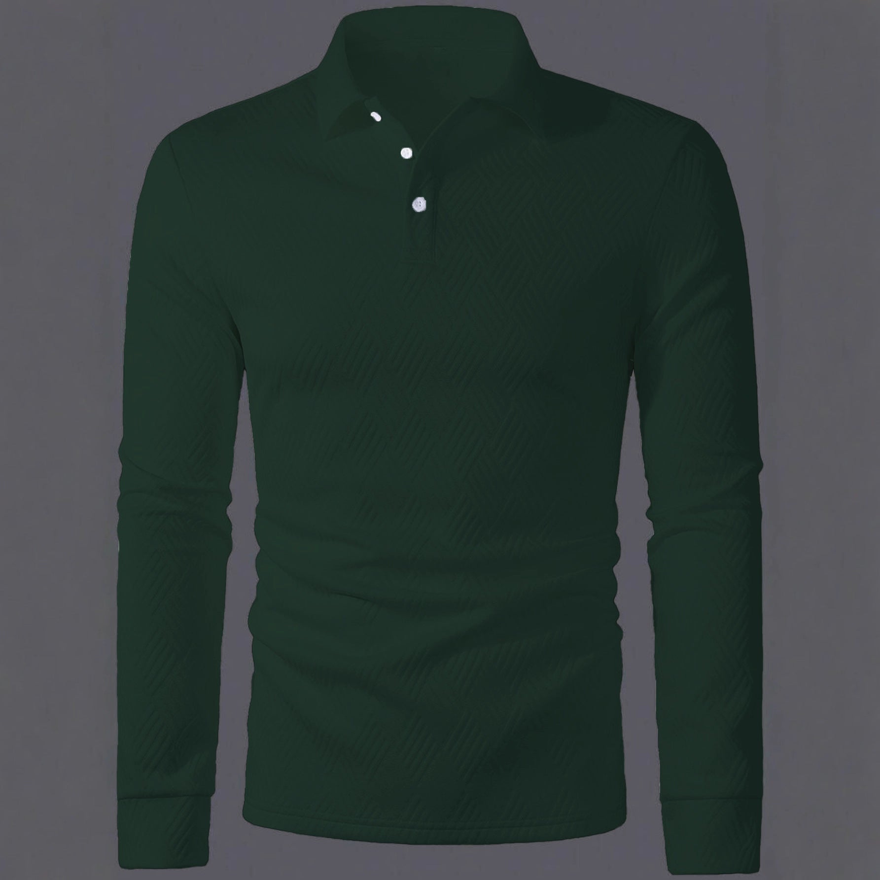 Men's Versatile Solid Color Fashion Lapel Long Sleeve Polo Shirt